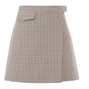 Theory Plaid Snap Mini Skirt
